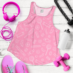 Sweet candy pink background Women Racerback Tank Top