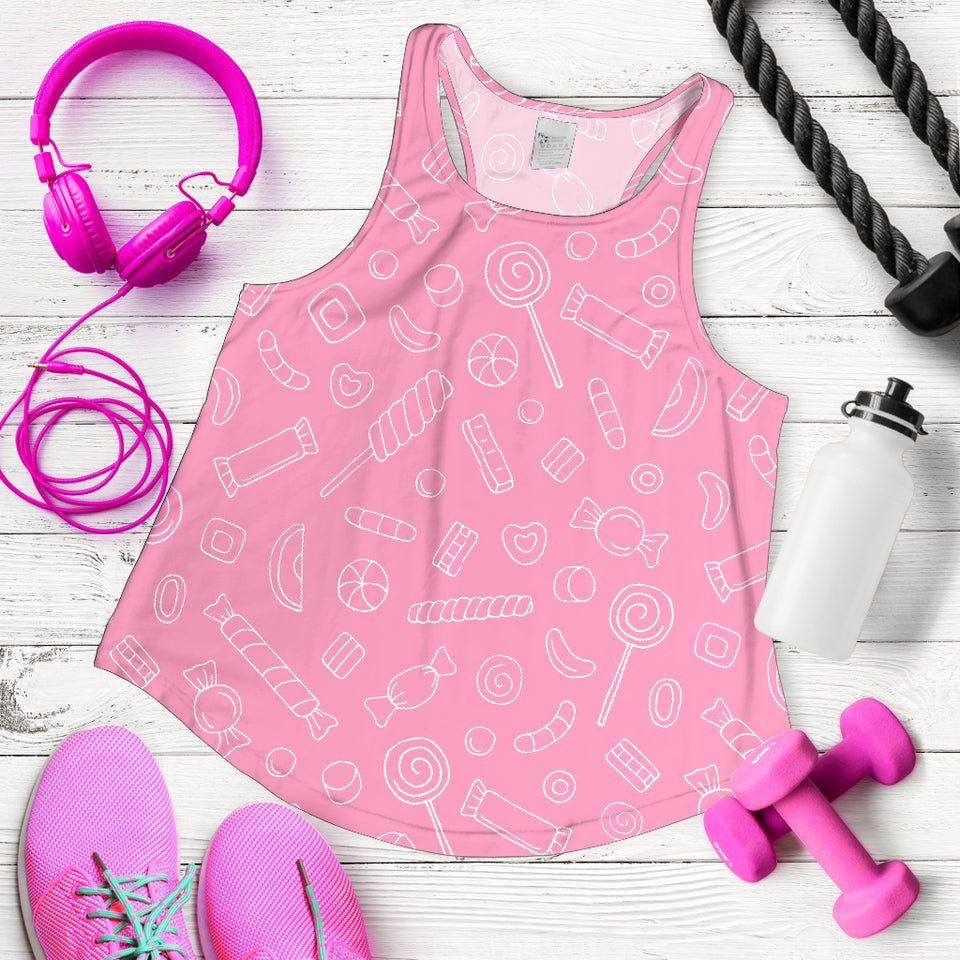Sweet candy pink background Women Racerback Tank Top