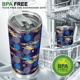 Blue Japanese Pattern Cloud Wave Flower Tumbler