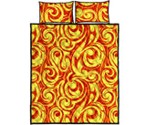 Fire flame design pattern Quilt Bed Set