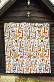 Giraffe Pattern Print Design 04 Premium Quilt