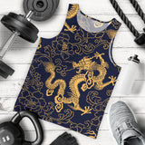 Gold dragon pattern Men Tank Top