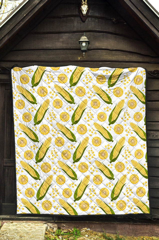 Corn Pattern Print Design 05 Premium Quilt
