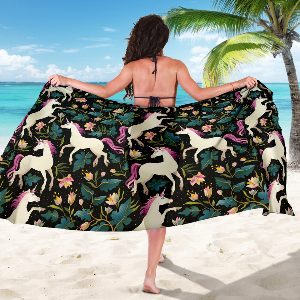 Unicorns Forest Background Sarong