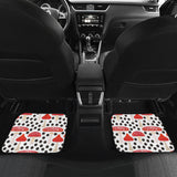 Red Mushroom Dot Pattern Front And Back Car Mats