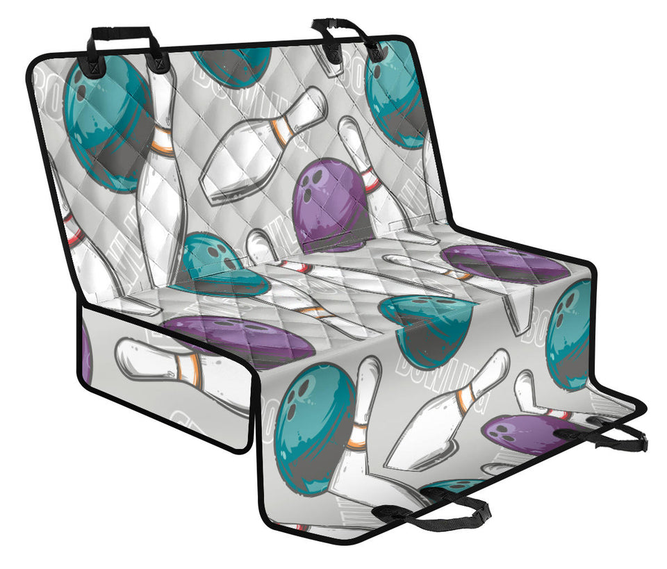 Bowling Ball And Pin Gray Background Dog Car Seat Covers