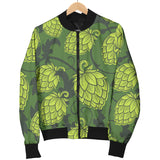 Hop Pattern Hop Cone Background Women'S Bomber Jacket