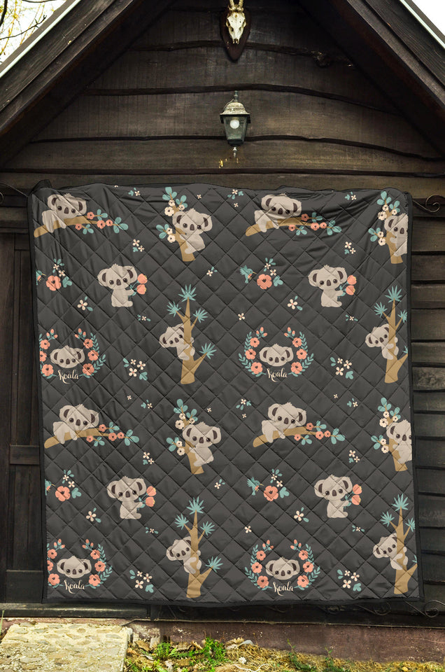 Cute Koala Pattern Premium Quilt