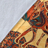 Camel Polynesian Tribal Design Pattern Premium Blanket