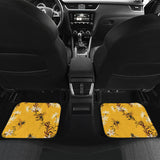 Bee Flower Pattern Front And Back Car Mats