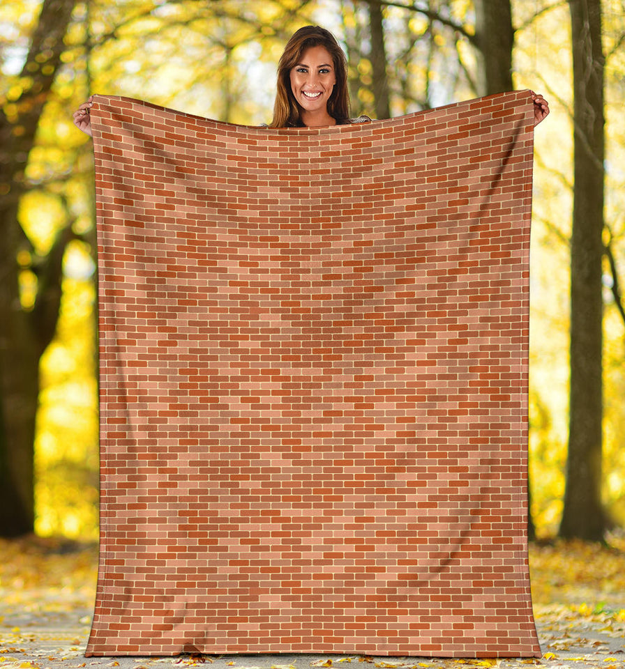 Brick Printed Pattern Print Design 02 Premium Blanket
