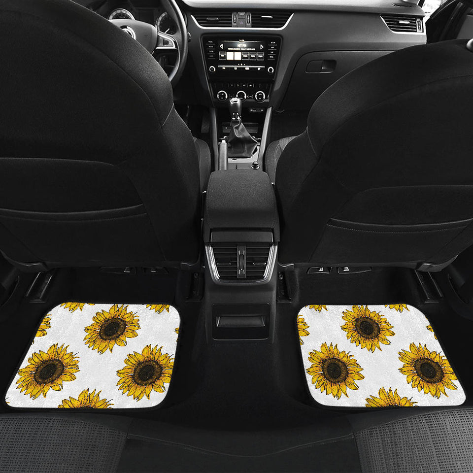 Sunflowers Design Pattern Front And Back Car Mats