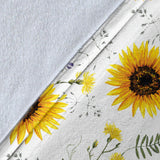 Beautiful Sunflowers Pattern Premium Blanket