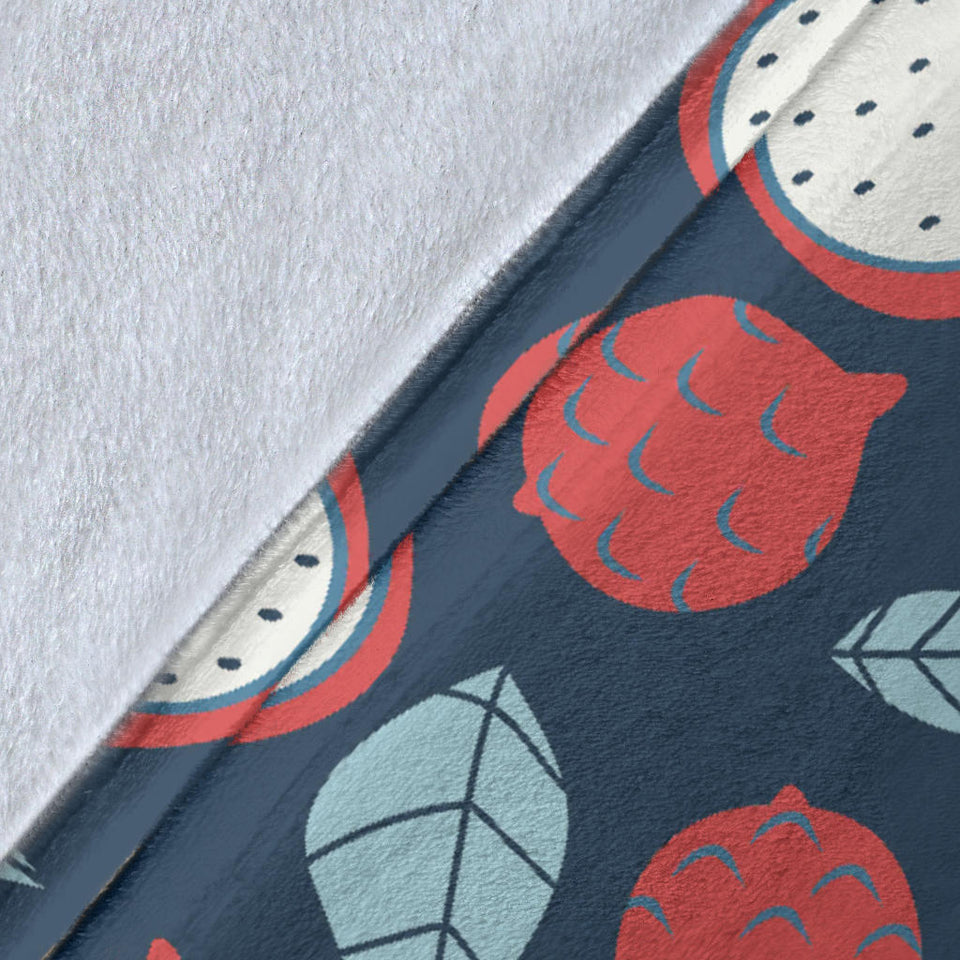 Dragon Fruits Dark Blue Background Premium Blanket