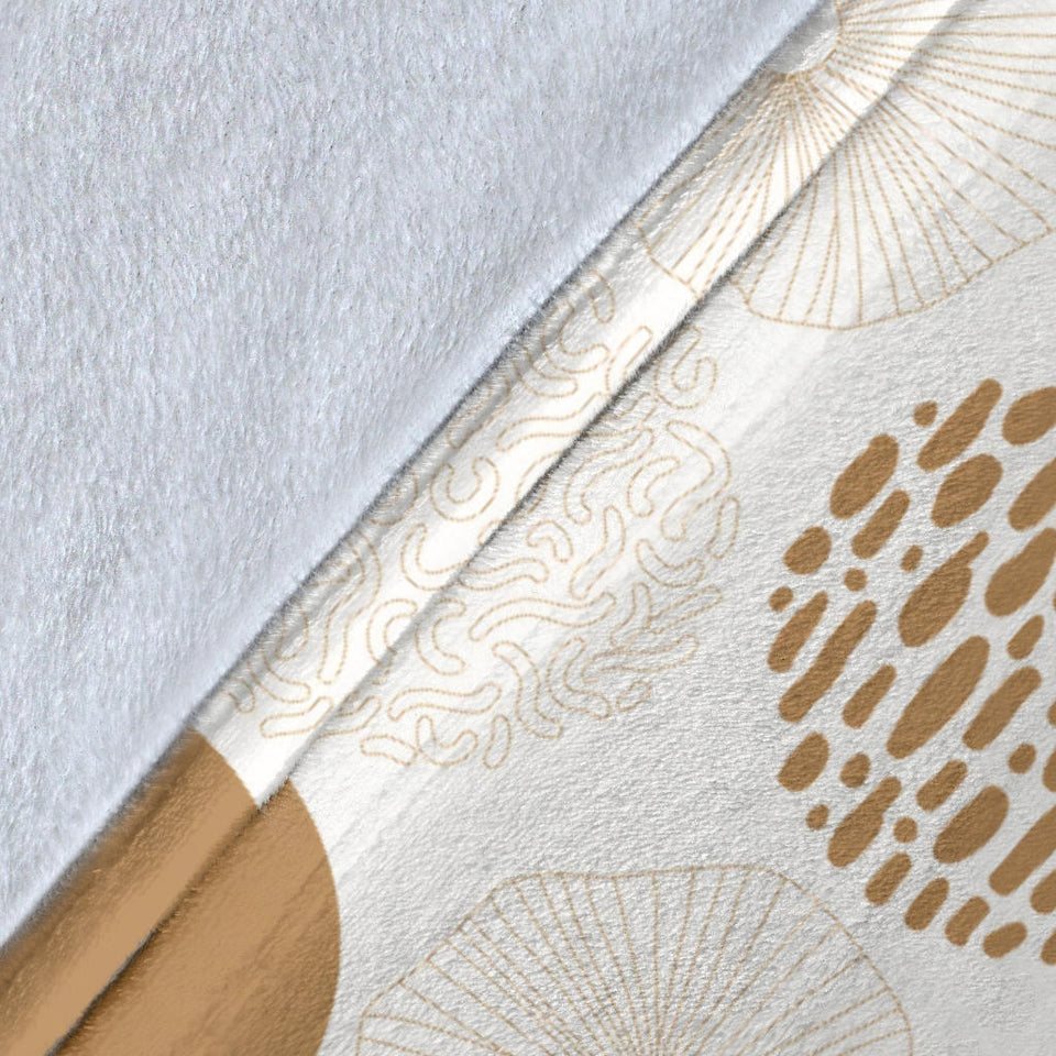 Gold Texture Mushroom Pattern Premium Blanket