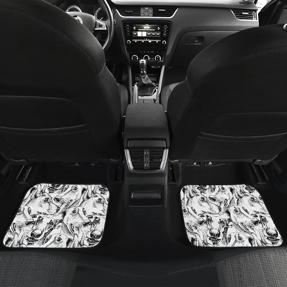Greyhound Pattern Print Design 01 Front and Back Car Mats