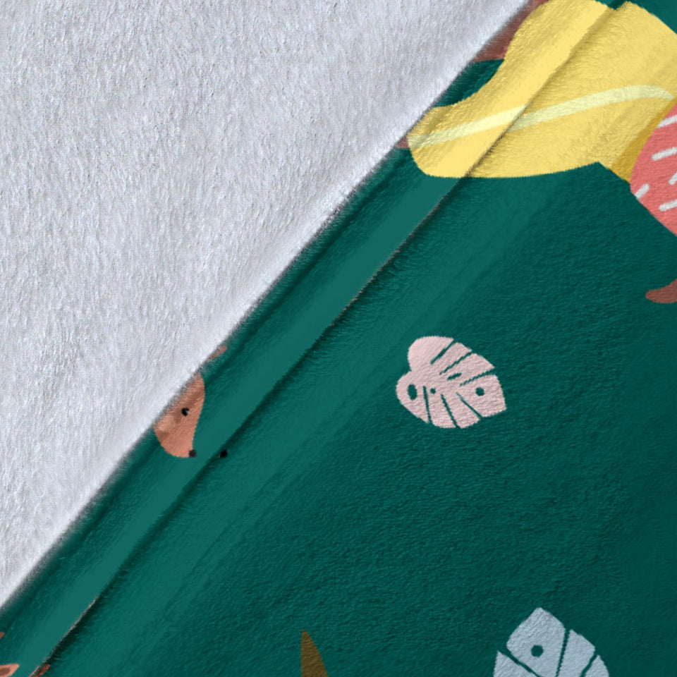 Kangaroo Leaves Pattern Premium Blanket