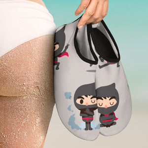 Cute Ninja Pattern Aqua Shoes