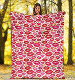 Lips Pattern Print Design 01 Premium Blanket