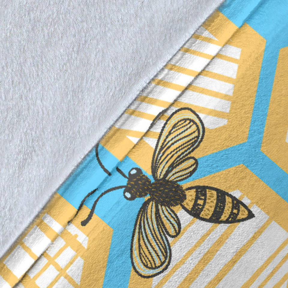 Bee Honeycomb Pattern Premium Blanket
