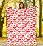 Lips Pattern Print Design 05 Premium Blanket