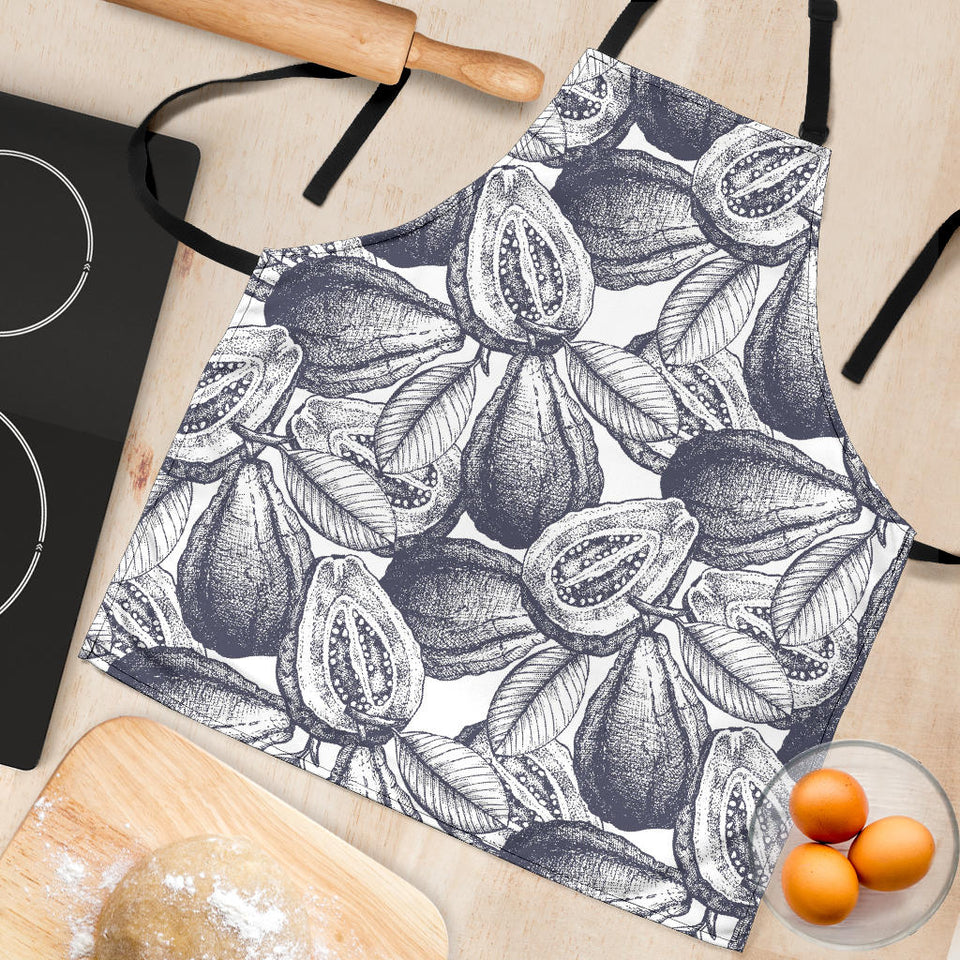 Guava Tropical Hand Drawn Pattern Adjustable Apron