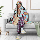 Rooster Chicken Cock Snowfalke Hooded Blanket
