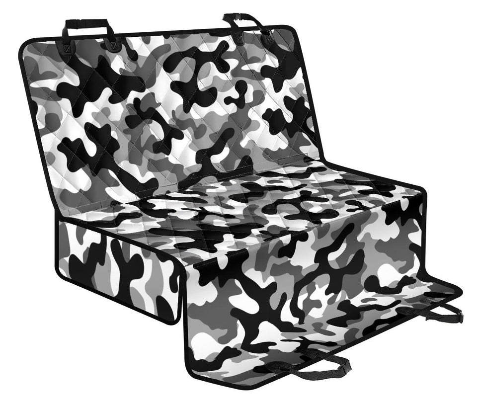 Black White Camo Camouflage Pattern Dog Car Seat Covers