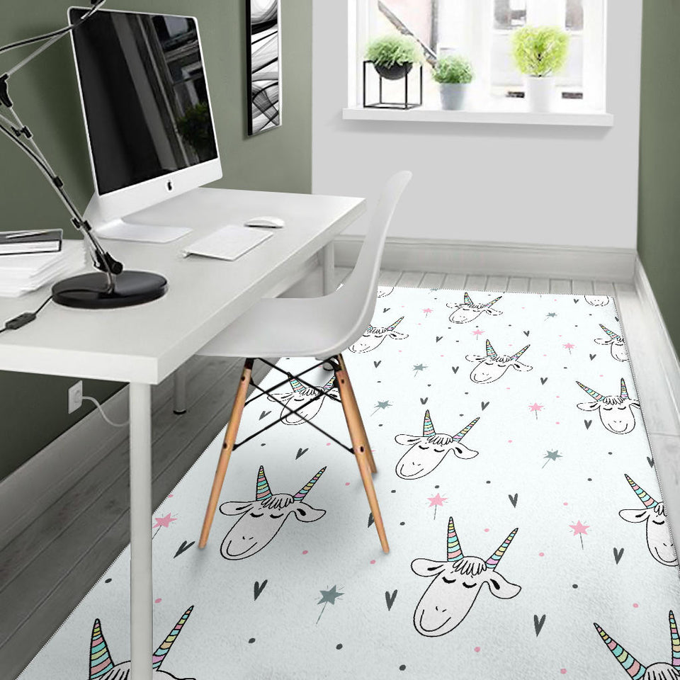 Cute Goat Design Pattern Area Rug