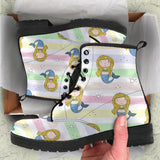 Cute Hand Drawn Mermaid Leather Boots