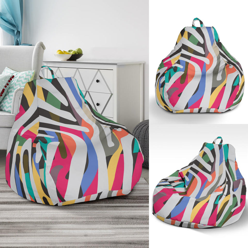 Colorful Zebra Skin Pattern Bean Bag Cover
