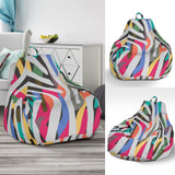 Colorful Zebra Skin Pattern Bean Bag Cover