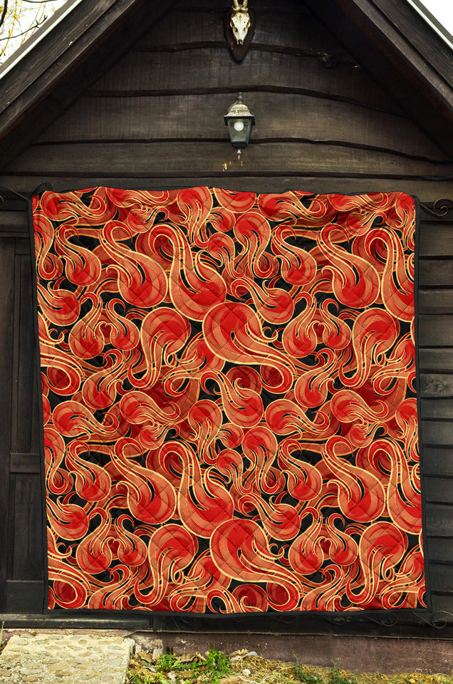 Fire Flame Pattern Premium Quilt