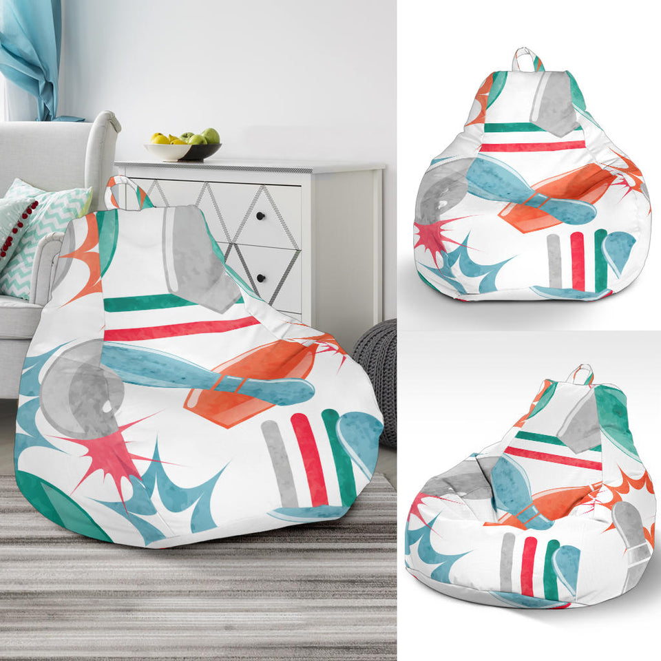 Watercolor Bowling Pattern Bean Bag Cover