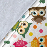 Color Cute Owl Pattern Premium Blanket