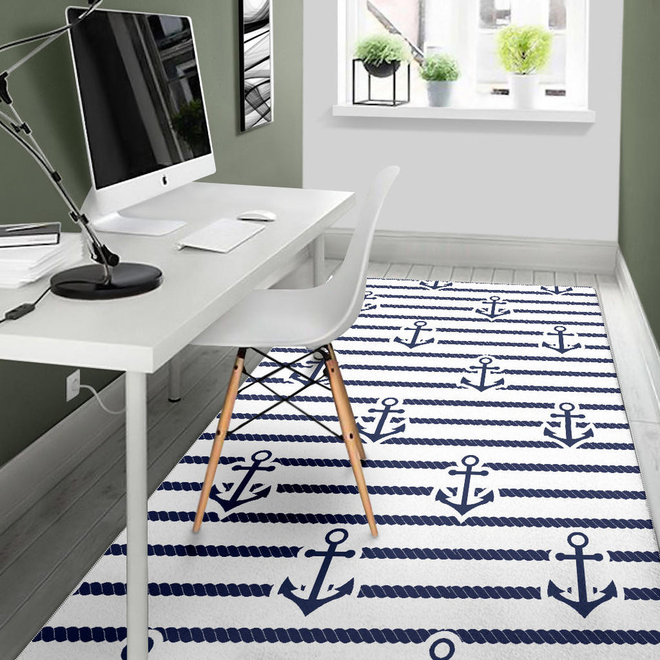 Anchor Rope Nautical  Pattern Area Rug