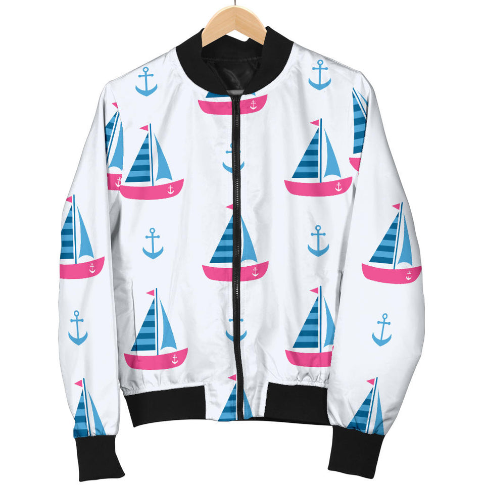 Sailboat Anchor Pattern Men'S Bomber Jacket