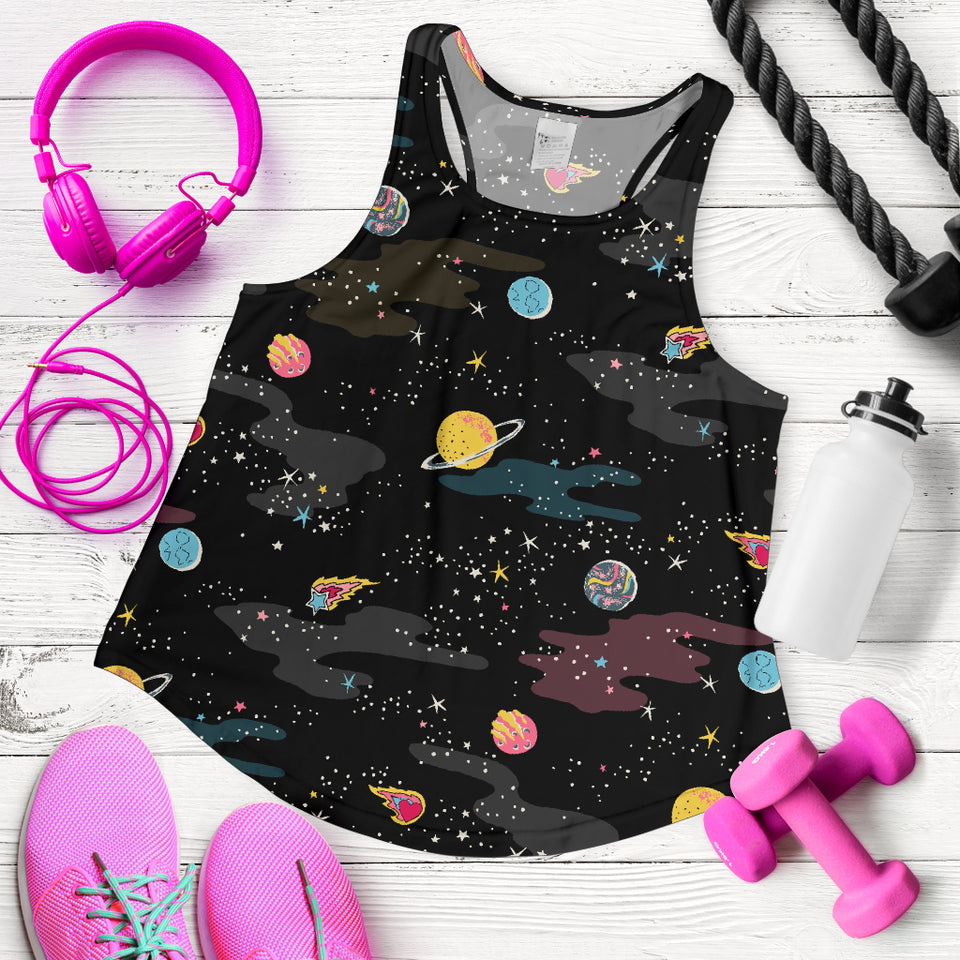 space pattern Women Racerback Tank Top