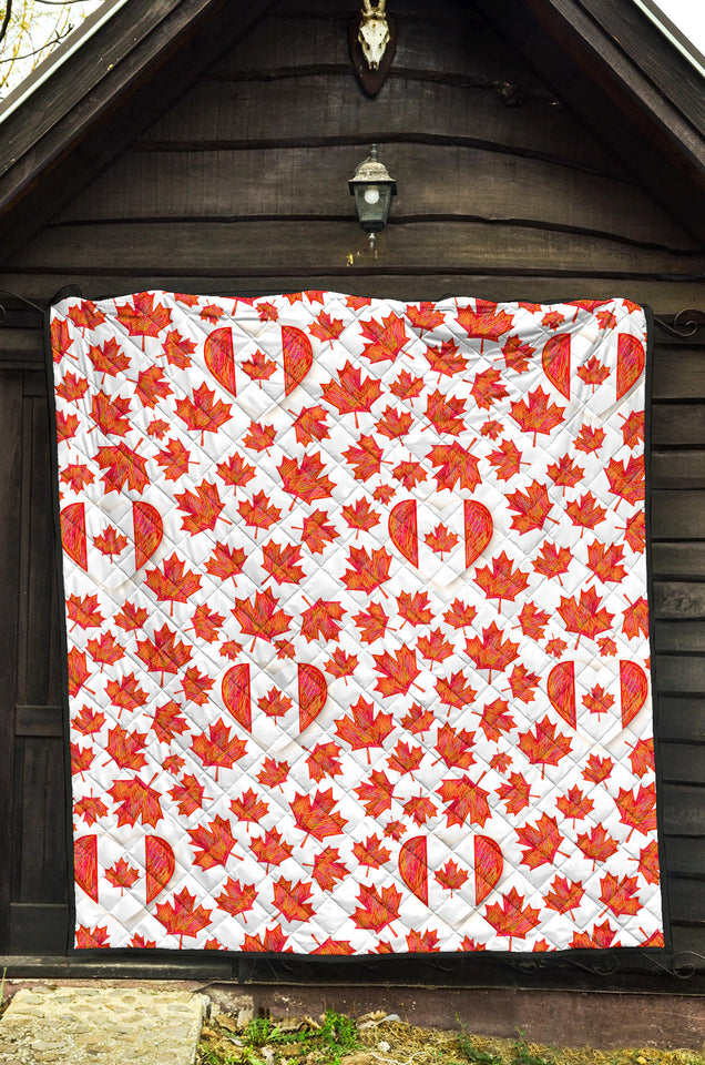 Canada Pattern Print Design 02 Premium Quilt