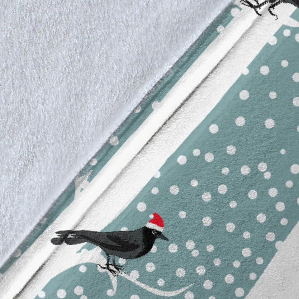 Crows Christmas Hat Scarf Premium Blanket