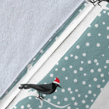 Crows Christmas Hat Scarf Premium Blanket