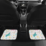 Colorful Unicorn Pattern Front And Back Car Mats