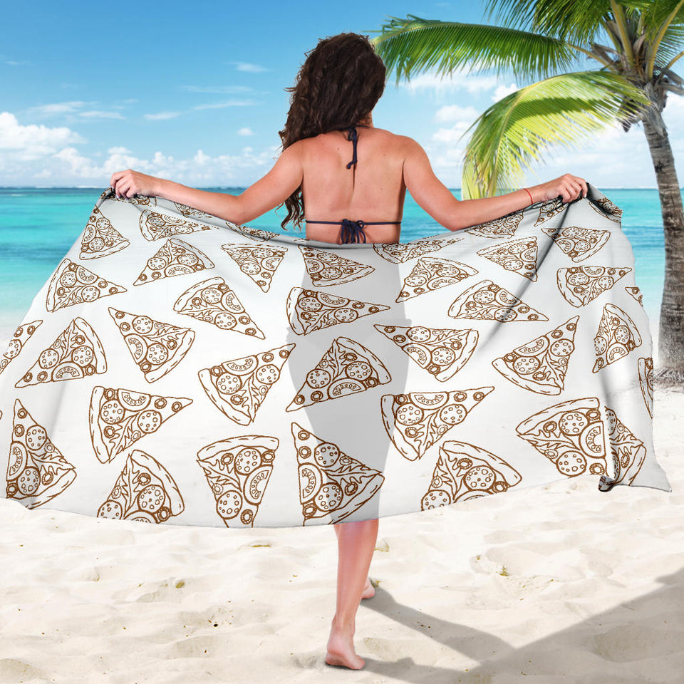 Hand Drawn Pizza Pattern Sarong