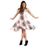 Papaya Pattern Sleeveless Midi Dress