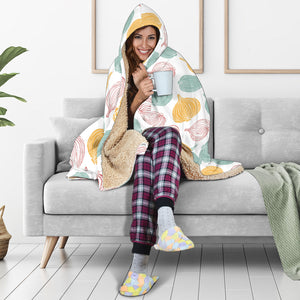 Colorful Onions White Background Hooded Blanket