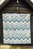 Zigzag  Chevron Paint Design Pattern Premium Quilt