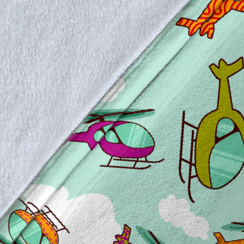 Helicopter Design Pattern Premium Blanket