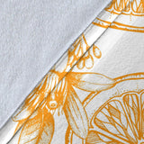 Hand Drawn Orange Fruit Pattern Premium Blanket