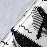Black Whale Pattern Premium Blanket