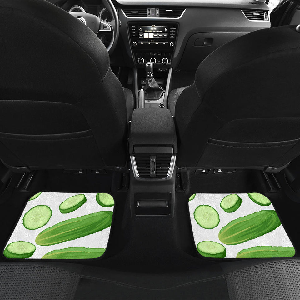 Cucumber Whole Slices Pattern Front And Back Car Mats
